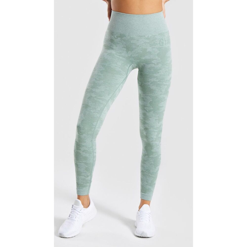 Gymshark Green Camo Seamless Leggings Size Small